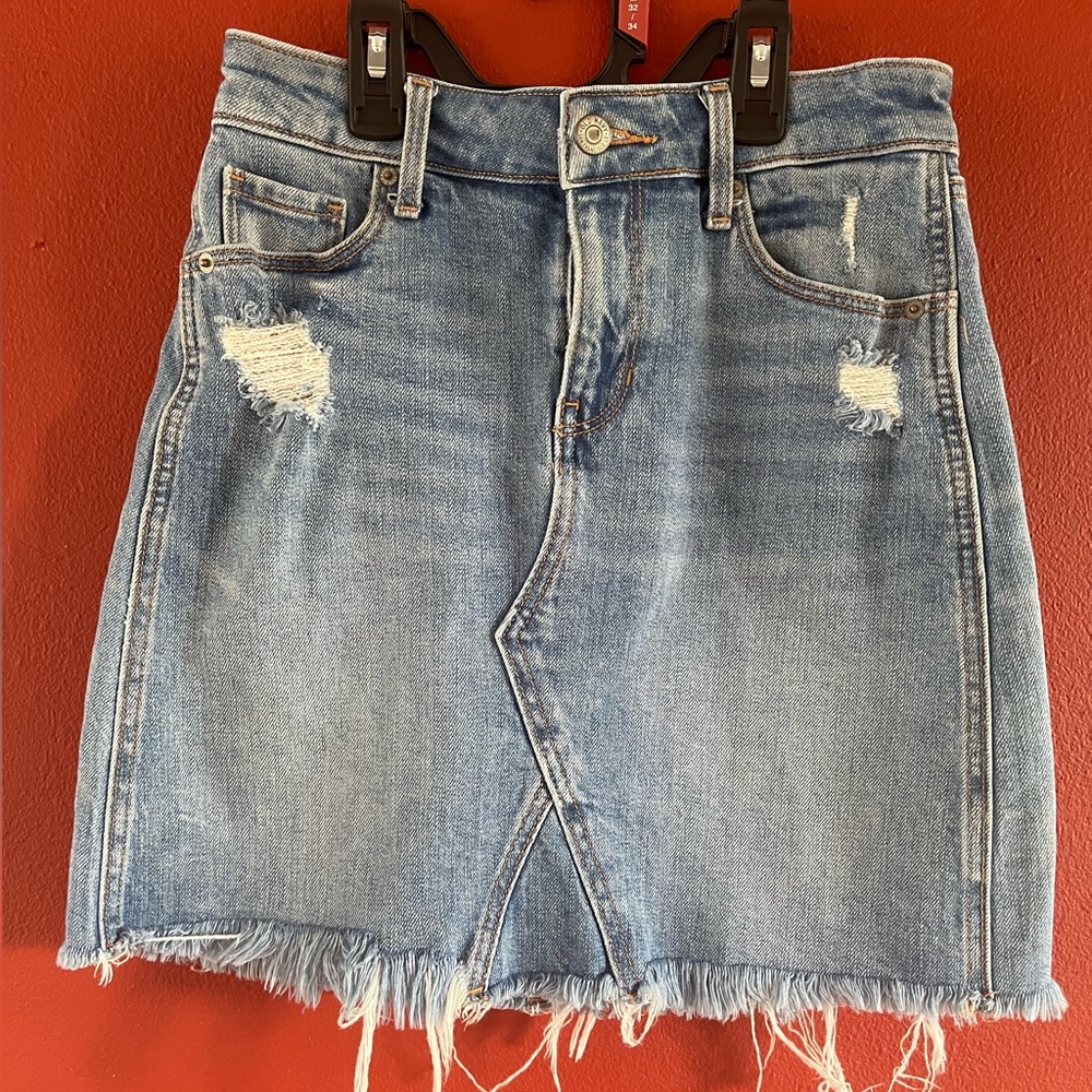 Old Navy Blue Distressed Denim Skirt